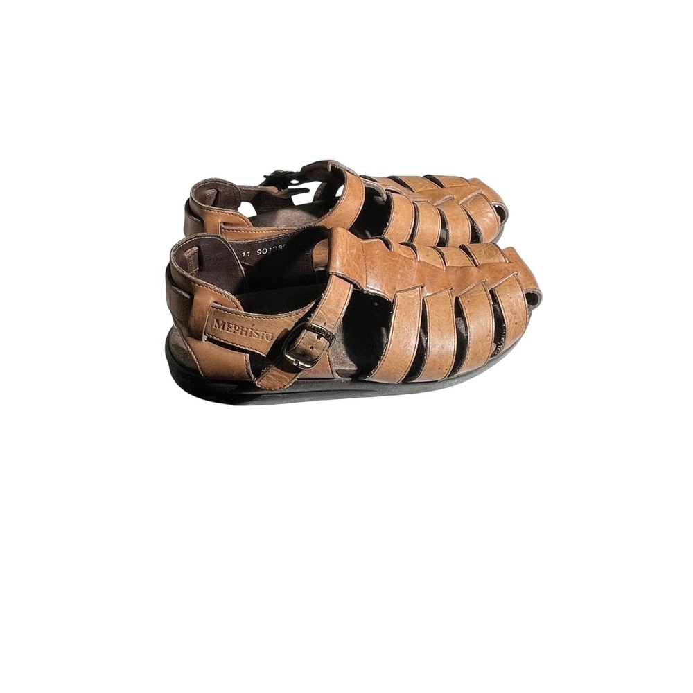Mephisto Leather Fisherman Sandals Brown Comfort Walking EU 41